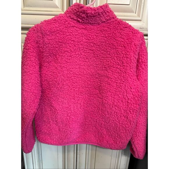 Wondershop Kids Faux Shearling Long Sleeve Half Zip Up Pajama Top Hot Pink Large - Picture 4 of 7